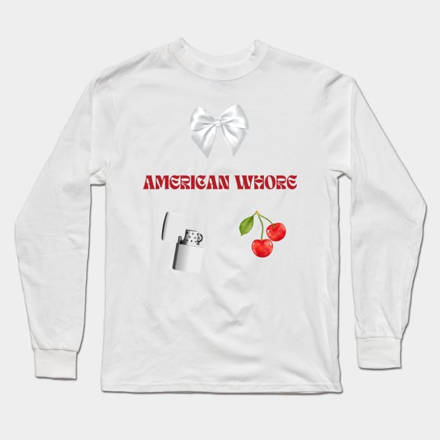 American Whore Song Print Sticker Pack Long Sleeve T-Shirt by madiwestdal